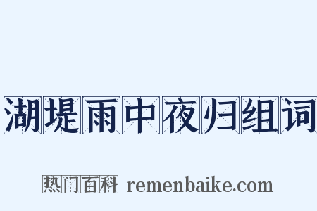 湖堤雨中夜归组词是什么意思的图片